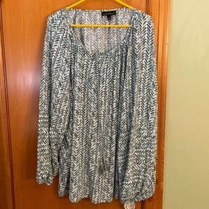 Lane Bryant Green and white Criss Cross Top size 30/32